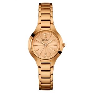 Bulova Women's Rose Gold-Tone Stainless Steel Bracelet Watch 28mm 97L151